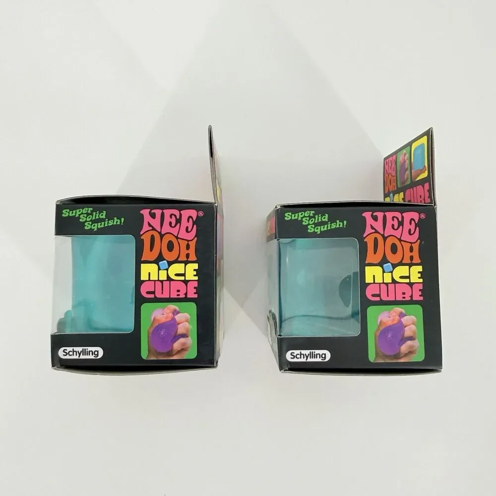 Nee Doh Nice Cube BLUE Schylling Slow Squish Fidget Sensory Toy